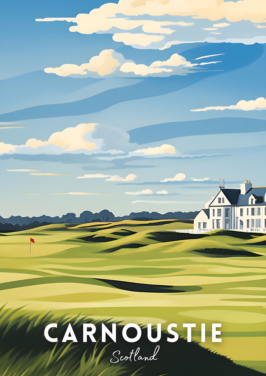 Carnoustie Golf Course Landscape Canvas Print & Poster Wall Art - AI PRINT LAB
